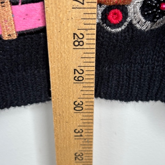 Basic Editions Christmas Sweater Vest 2x Button Down Cat Embroidery Beaded Ugly - Picture 8 of 10